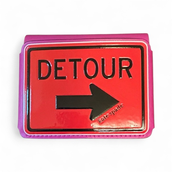 Kate Spade Pink and Red Detour Sign Wallet - Picture 1 of 3